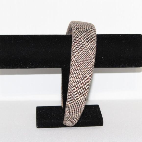 YARGICI Plaid Brown Headband Designer Headband - Picture 2 of 4